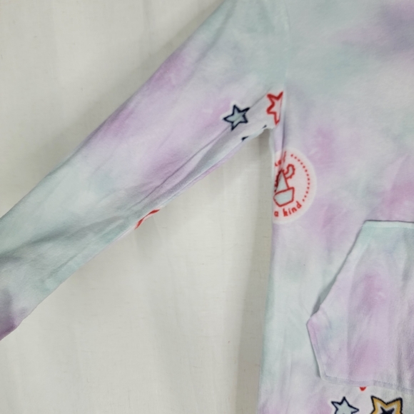 Cat & Jack Girls Large 10/12 Fleece Zip Up Jumpsuit Blue Pajama Unionsuit - Picture 2 of 6